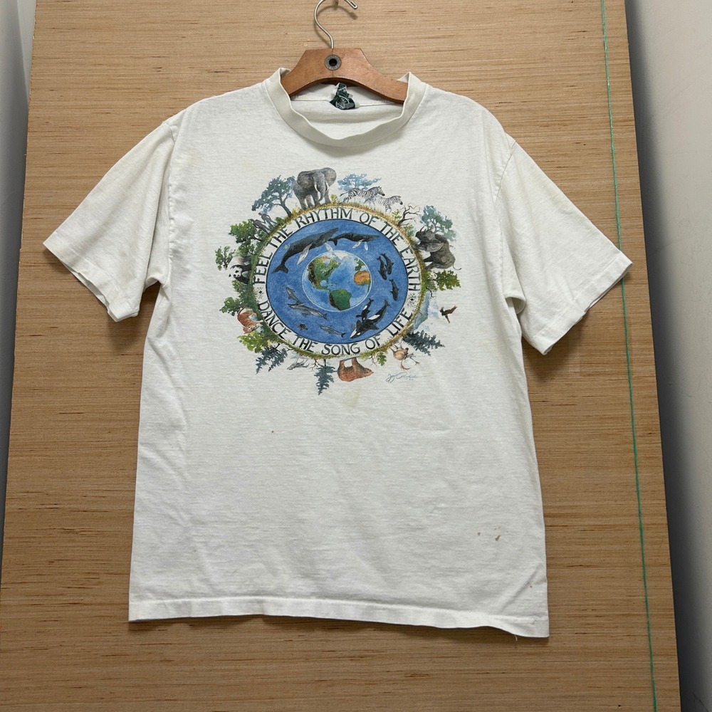 Vintage Earthly Concerns Museum of Science Boston T-Shirt White Large 90s USA